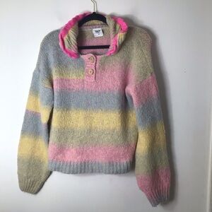 Tach Multicolor Striped Sweater vintage rare designer women medium